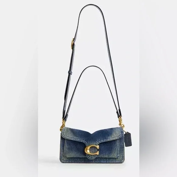 Coach Denim Blue Shoulder Bag with Gold Hardware Tabby 26 - Picture 6 of 6